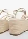 Sandalias Blanca2 Oro Talla 39 Niñas Mango