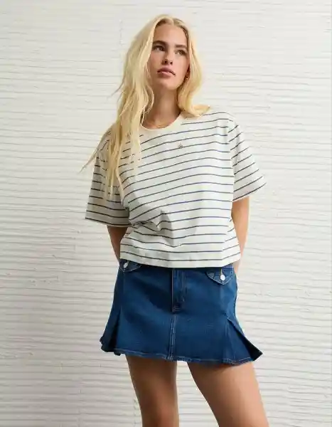 Falda Mujer Azul Talla 4 5190540 American Eagle