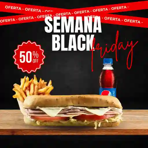 Promo combo sandwich tres carnes black