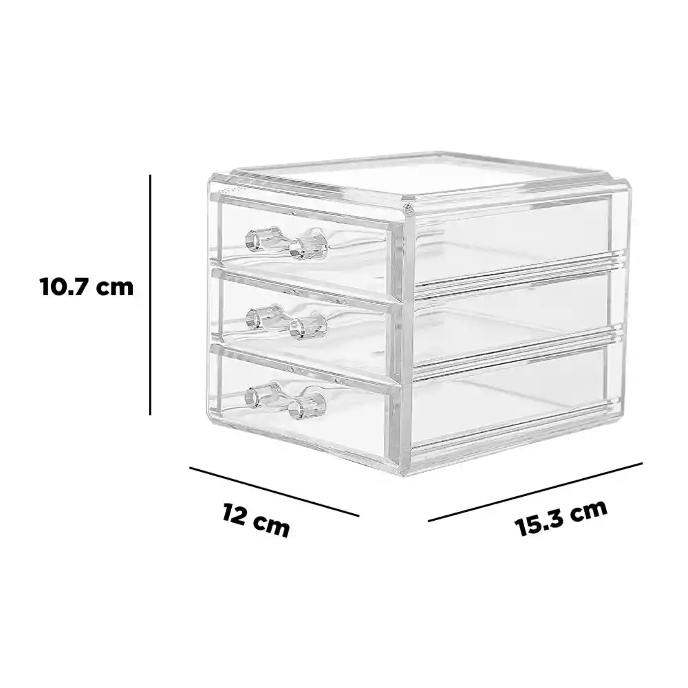 Miniso Gabinete Plástico Con 3 Cajones 15.3 x 12.1 x 10.7 cm