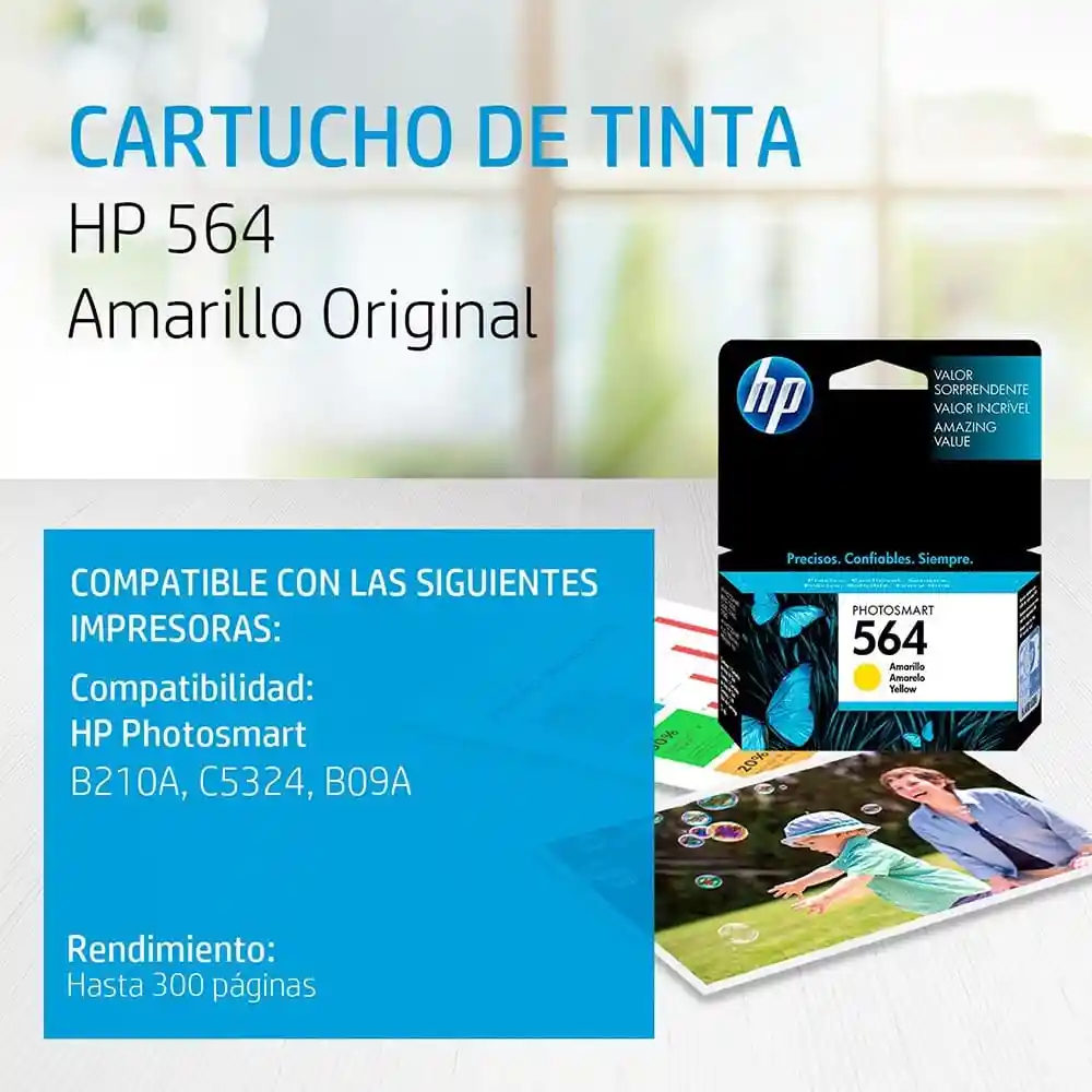 Cartucho De Tinta Hp 564 Amarillo Original (cb320wl)