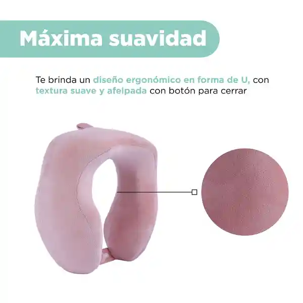 Almohada Viaje en Forma de u de Espuma Viscoelastica Rosa Miniso