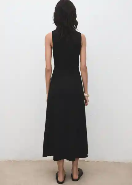 Vestido Leti Negro Talla M Mujer Mango