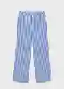 Pantalón Mykonos Azul Talla M Mujer Mango