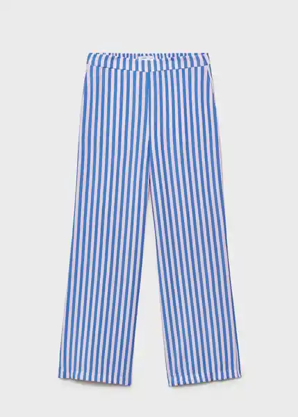 Pantalón Mykonos Azul Talla M Mujer Mango