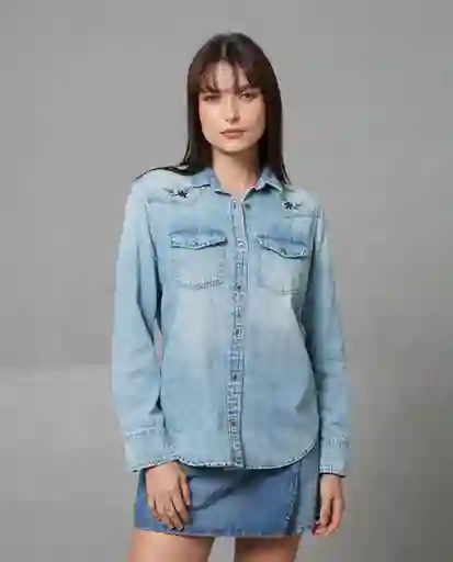 Camisa Mujer Azul Talla M 219G001_AZU144306 Rifle