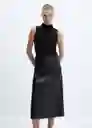 Falda Paros Negro Talla 18 Mujer Mango