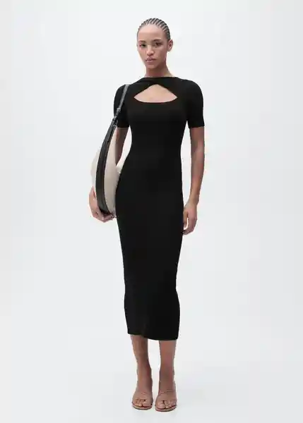 Vestido Nenufar Negro Talla M Mujer Mango