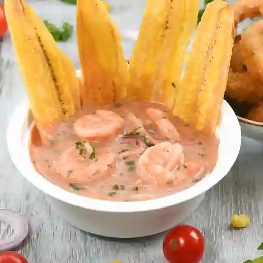 Ceviche camarones en salsa rosada (col)