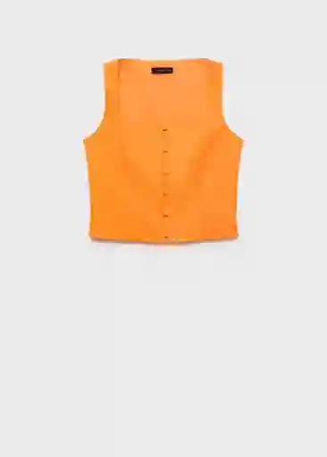 Top Evans Naranja Talla S Mujer Mango