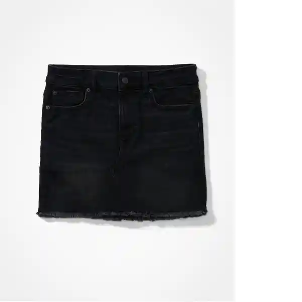 Falda Tiro Alto Mujer Negro Talla 4 American Eagle