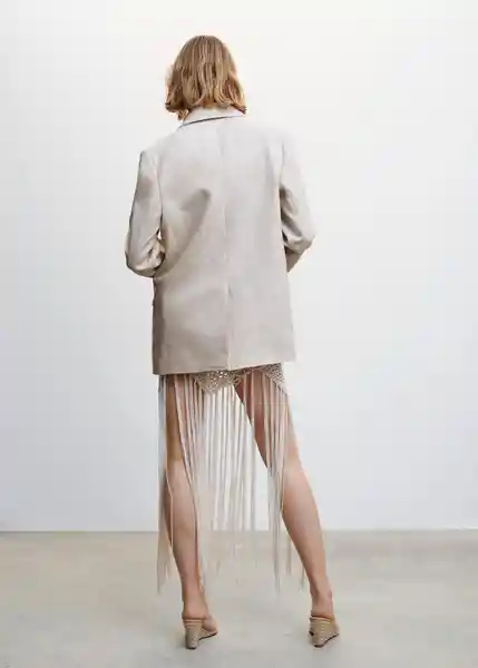 Blazer Americana Noel Beige Talla M Mujer Mango