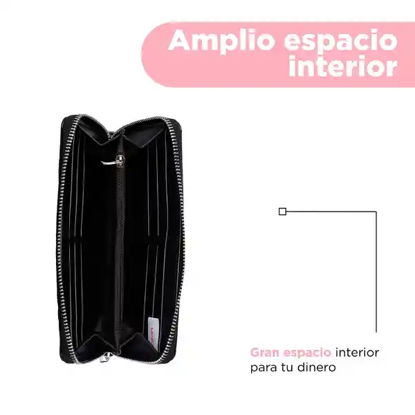 Cartera Larga Para Mujer Tipo Charol Negro Miniso