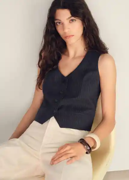 Chaleco Bali Navy Talla M Mujer Mango