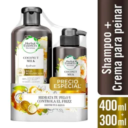 Herbal Essences Shampoo y Crema para Peinar Leche de Coco 