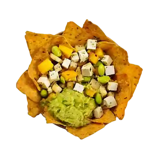 Tofu y Edamames Nacho Bowl