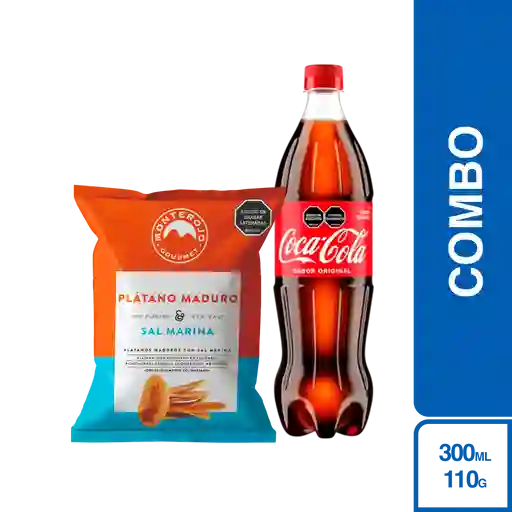 Combo Plátanos Maduros Sal Marina 110 G+Coca Cola 300 mL