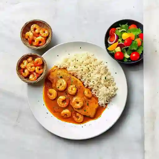 Filete de Pescado en Salsa Camarón