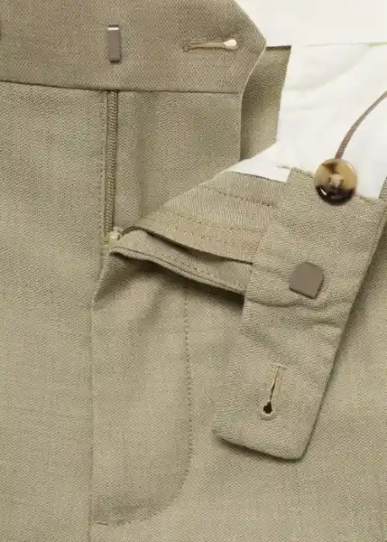 Pantalón Milan Verde Talla 40 Hombre Mango