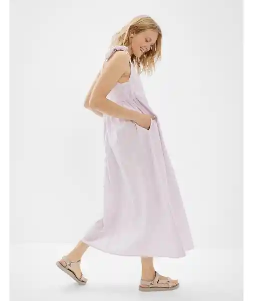 American Eagle Vestido Mangas Atadas Lila Vívido Talla X-Small