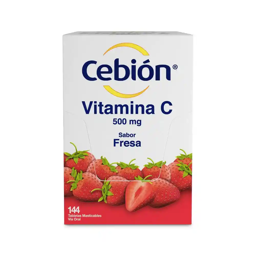 Cebion Merck Vitamina C Sabor Fresa en Tabletas Masticables