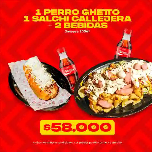 Combo perro ghetto y salchicallejero