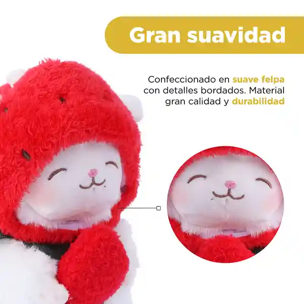 Peluche Cordero Baa Sombrero de Fresa Serie Miniso