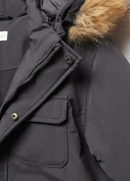 Abrigo Anorak Gael Antracita Talla 12 Niños Mango