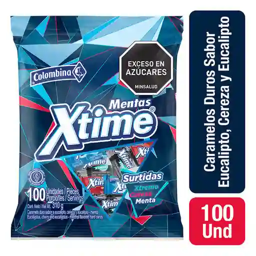 Xtime Mentas Surtidas (18bs/100/3,1g)