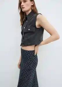 Chaleco Talia Tejano Gris Oscuro Talla M Mujer Mango