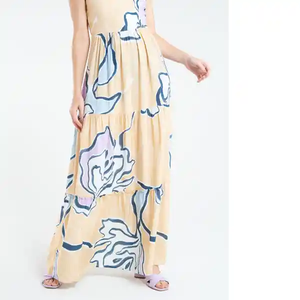  Vestido Verdu Mujer Amarillo Luminoso Claro Talla L Naf-Naf 