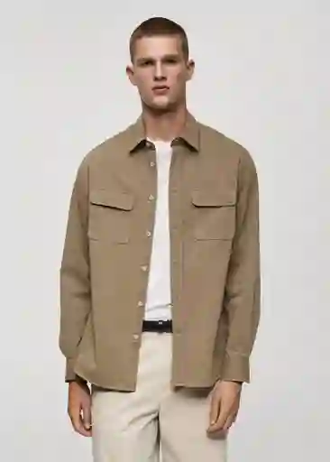 Camisa Chatel Tabaco Talla M Hombre Mango