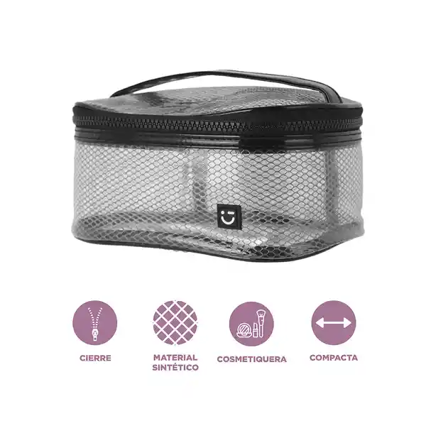 Cosmetiquera Plastificada Serie Miniso Negro Miniso