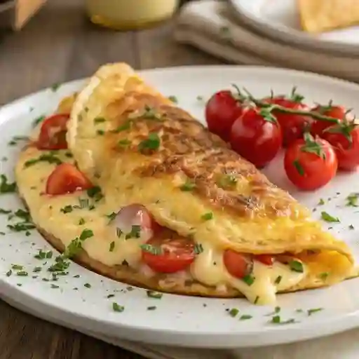 Omelette tomate y queso