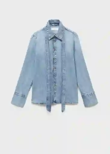 Camisa Lana Tejano Medio Talla L Mujer Mango