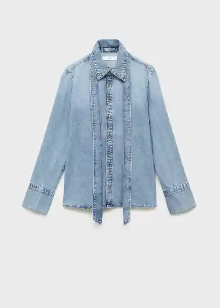 Camisa Lana Tejano Medio Talla L Mujer Mango