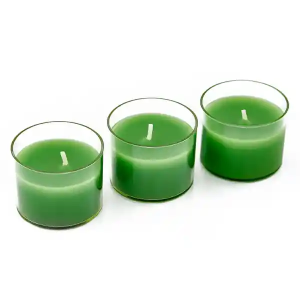Iluminata Kit Velas Limoncillo Verde 4 x 4 cm