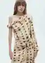 Vestido Arena-a Beige Talla Xs Mujer Mango