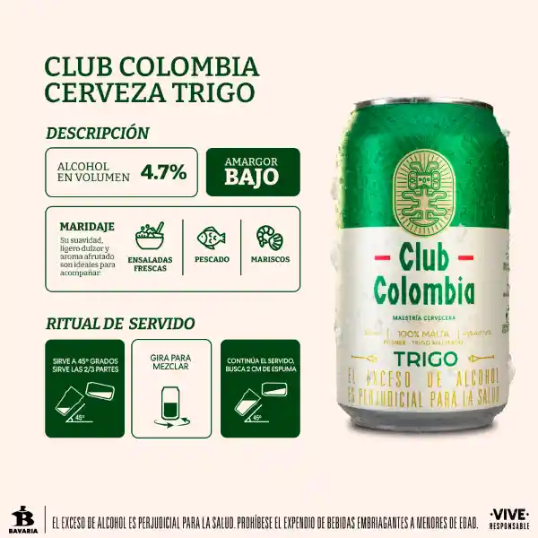 Club Colombia Trigo Cerveza 330 mL x 6 Und