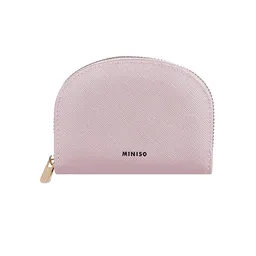Monedero Semicirculo Liso Rosa Miniso