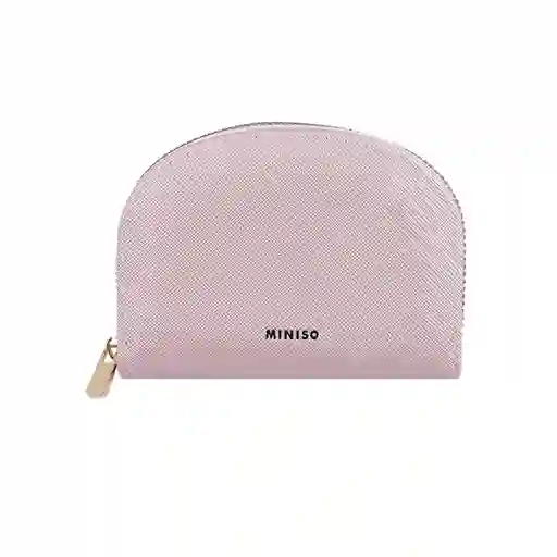 Monedero Semicirculo Liso Rosa Miniso