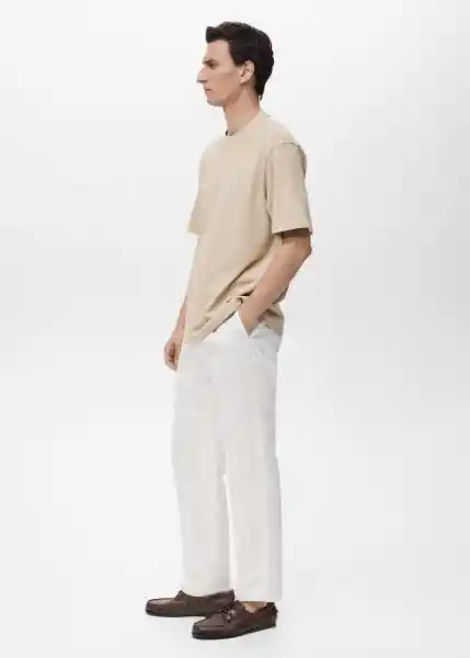 Camiseta Anouk Crudo Talla S Hombre Mango