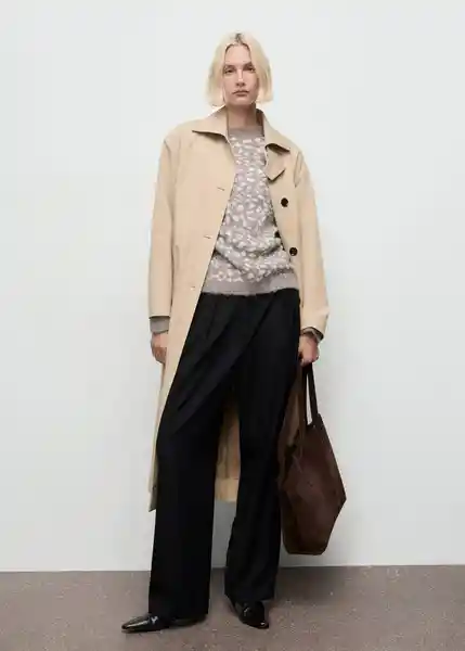 Saco Jersey Pitiusa Beige Talla M Mujer Mango