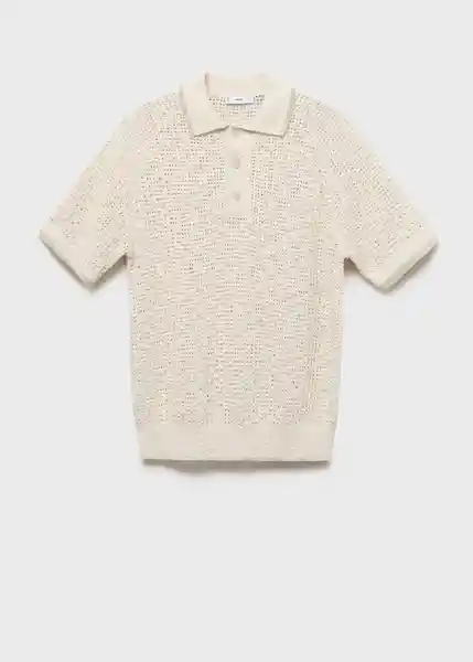 Camiseta Polo Roca Marfil Talla S Hombre Mango