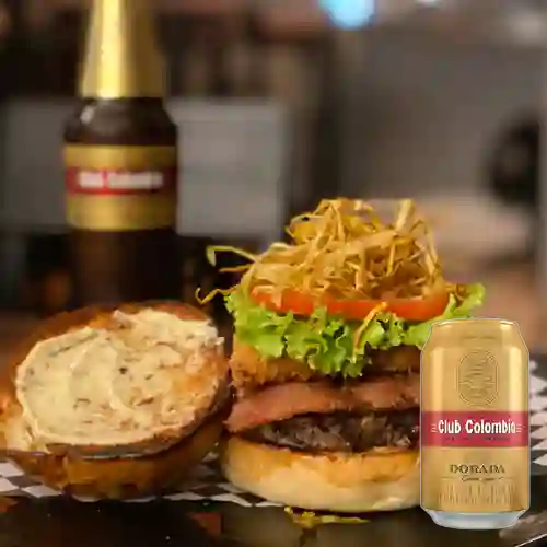 Combo Hamburguesa Calaca + Club col. Dorada Lta 330ml