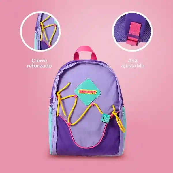 Maleta Escolar Serie Snoopy Colorful Vintage Morado Miniso