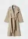 Chaqueta Trench Mint Camel Talla XS Mujer Mango