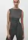 Enterizo Mono Copo Antracita Talla M Mujer Mango