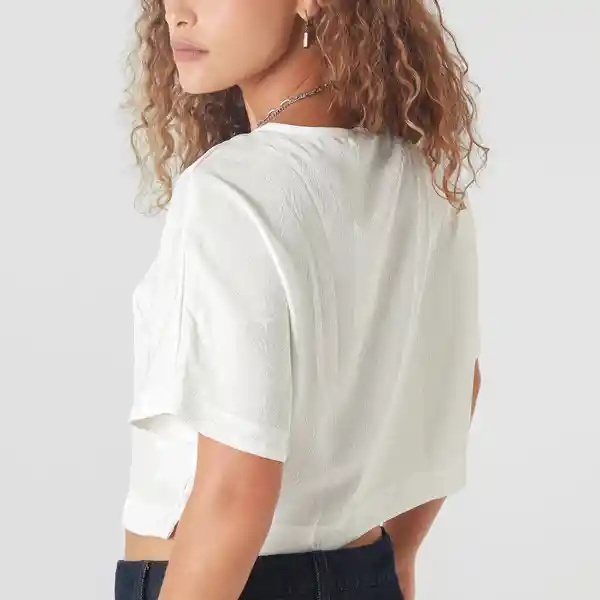Blusa Cuello Redondo Manga Corta Blanco Talla S 718103