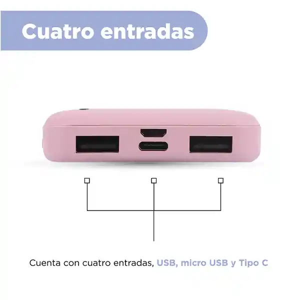 Miniso Batería Portátil de Carga Rápida 5000 mah Rosa 